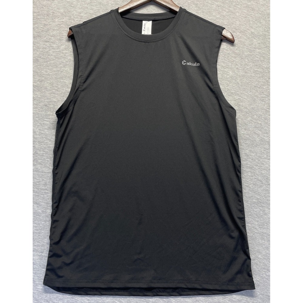 Cakulo Muscle Workout Shirt Mens S Black Quick Dry Moisture Wicking Athleisure